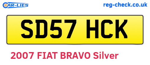 SD57HCK are the vehicle registration plates.