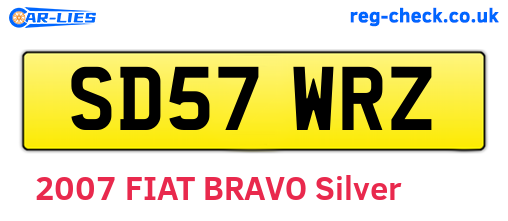 SD57WRZ are the vehicle registration plates.