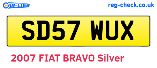 SD57WUX are the vehicle registration plates.