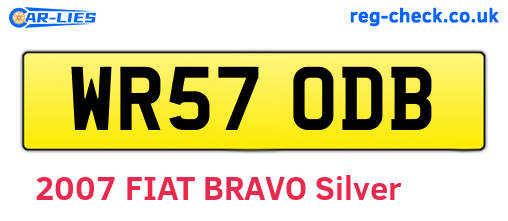 WR57ODB are the vehicle registration plates.