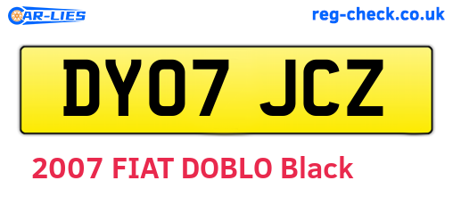 DY07JCZ are the vehicle registration plates.