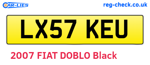 LX57KEU are the vehicle registration plates.