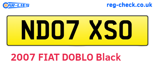 ND07XSO are the vehicle registration plates.