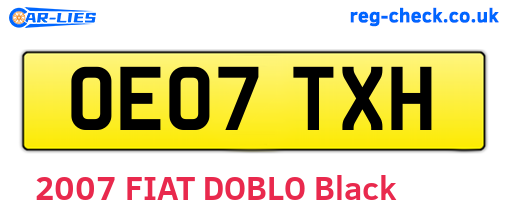 OE07TXH are the vehicle registration plates.
