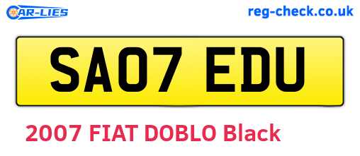 SA07EDU are the vehicle registration plates.