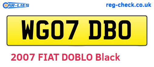WG07DBO are the vehicle registration plates.