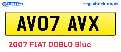 AV07AVX are the vehicle registration plates.