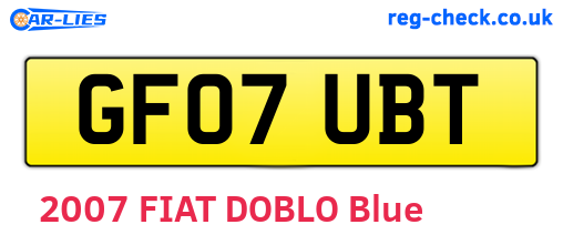 GF07UBT are the vehicle registration plates.