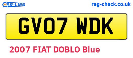 GV07WDK are the vehicle registration plates.