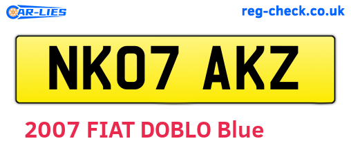 NK07AKZ are the vehicle registration plates.