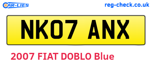 NK07ANX are the vehicle registration plates.
