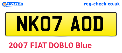 NK07AOD are the vehicle registration plates.