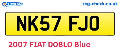 NK57FJO are the vehicle registration plates.