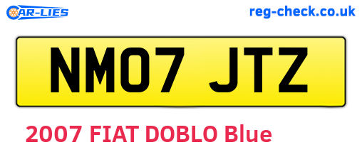 NM07JTZ are the vehicle registration plates.