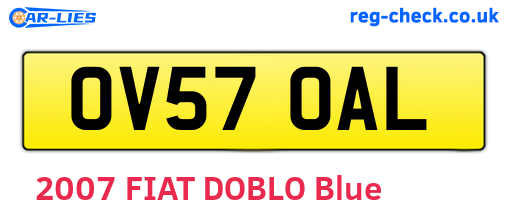 OV57OAL are the vehicle registration plates.