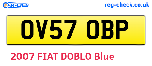 OV57OBP are the vehicle registration plates.
