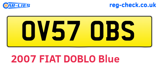 OV57OBS are the vehicle registration plates.