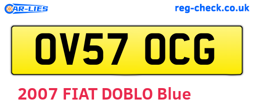 OV57OCG are the vehicle registration plates.