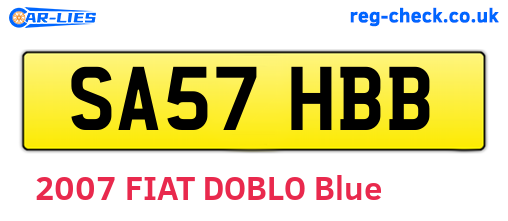 SA57HBB are the vehicle registration plates.