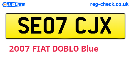 SE07CJX are the vehicle registration plates.