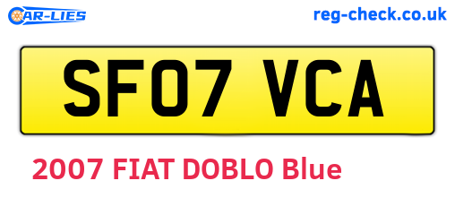 SF07VCA are the vehicle registration plates.