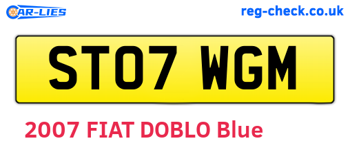 ST07WGM are the vehicle registration plates.
