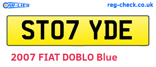 ST07YDE are the vehicle registration plates.