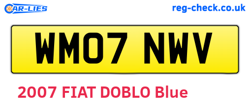 WM07NWV are the vehicle registration plates.