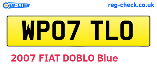 WP07TLO are the vehicle registration plates.