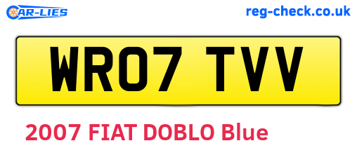 WR07TVV are the vehicle registration plates.