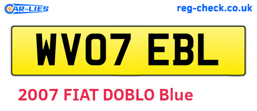 WV07EBL are the vehicle registration plates.