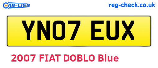 YN07EUX are the vehicle registration plates.