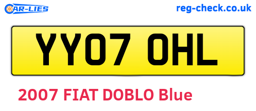 YY07OHL are the vehicle registration plates.