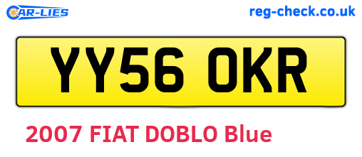 YY56OKR are the vehicle registration plates.