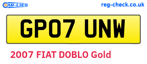 GP07UNW are the vehicle registration plates.