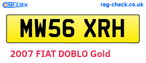 MW56XRH are the vehicle registration plates.