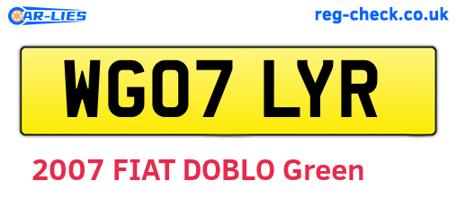 WG07LYR are the vehicle registration plates.