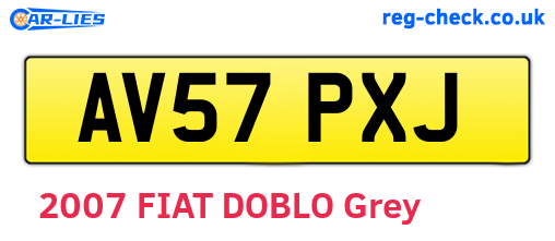 AV57PXJ are the vehicle registration plates.