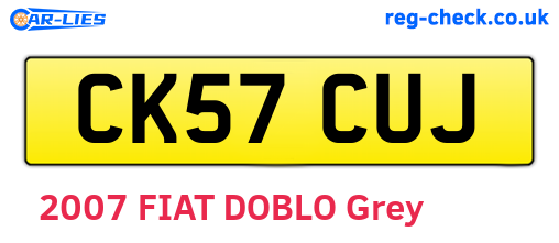CK57CUJ are the vehicle registration plates.