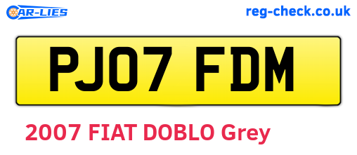 PJ07FDM are the vehicle registration plates.