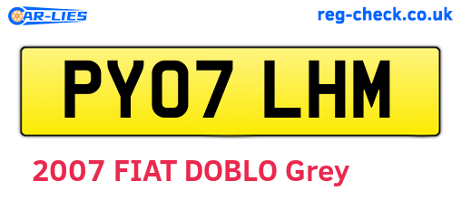 PY07LHM are the vehicle registration plates.