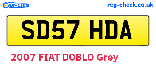 SD57HDA are the vehicle registration plates.