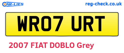 WR07URT are the vehicle registration plates.