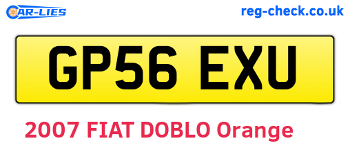 GP56EXU are the vehicle registration plates.