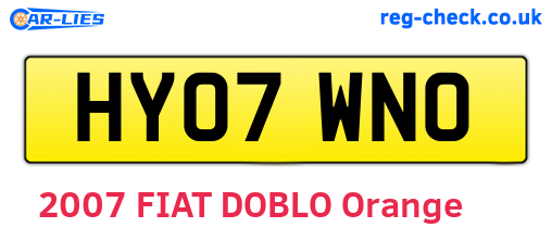 HY07WNO are the vehicle registration plates.