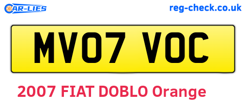 MV07VOC are the vehicle registration plates.