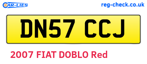DN57CCJ are the vehicle registration plates.