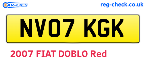 NV07KGK are the vehicle registration plates.