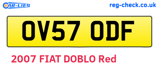 OV57ODF are the vehicle registration plates.