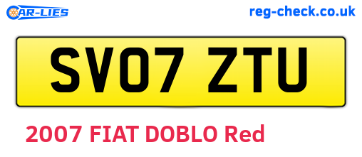 SV07ZTU are the vehicle registration plates.